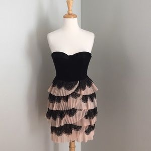 H&M accordion lace layered bustier dress